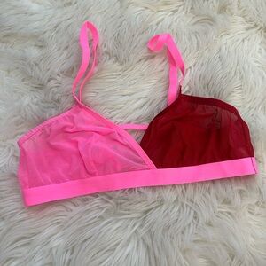 Pink and Red Women's Bralette
